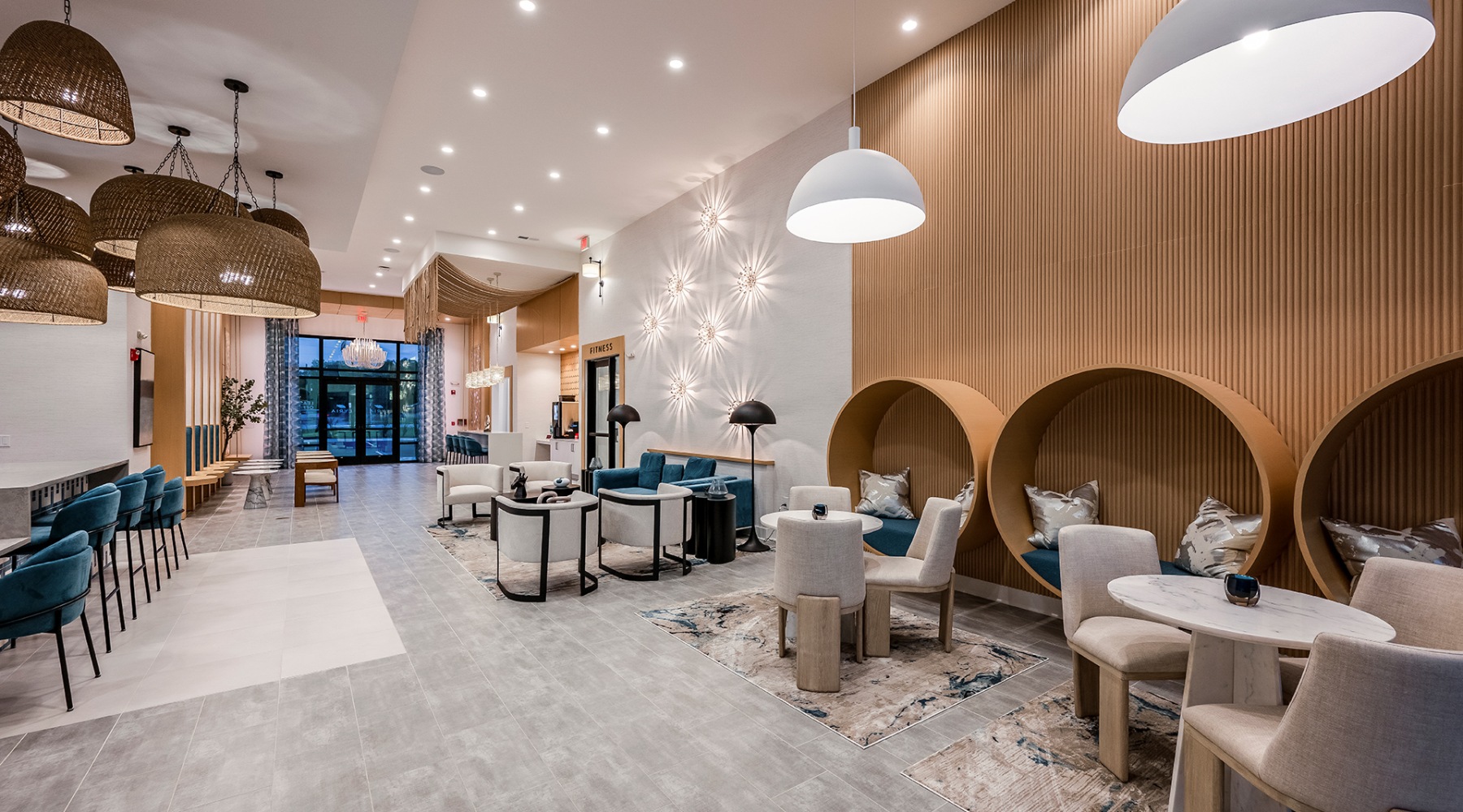 CONTEMPORARY LOUNGES <BR> AND LUSH RETREATS